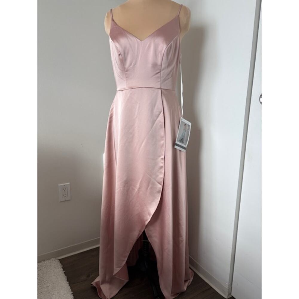 NWT Satin Formal Gown 12 Soft Glam Old Hollywood Romantic Ethereal Princesscore - Picture 2 of 9